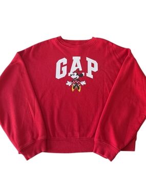 GAP x Disney Minnie Mouse Red Crewneck Sweatshirt Size S